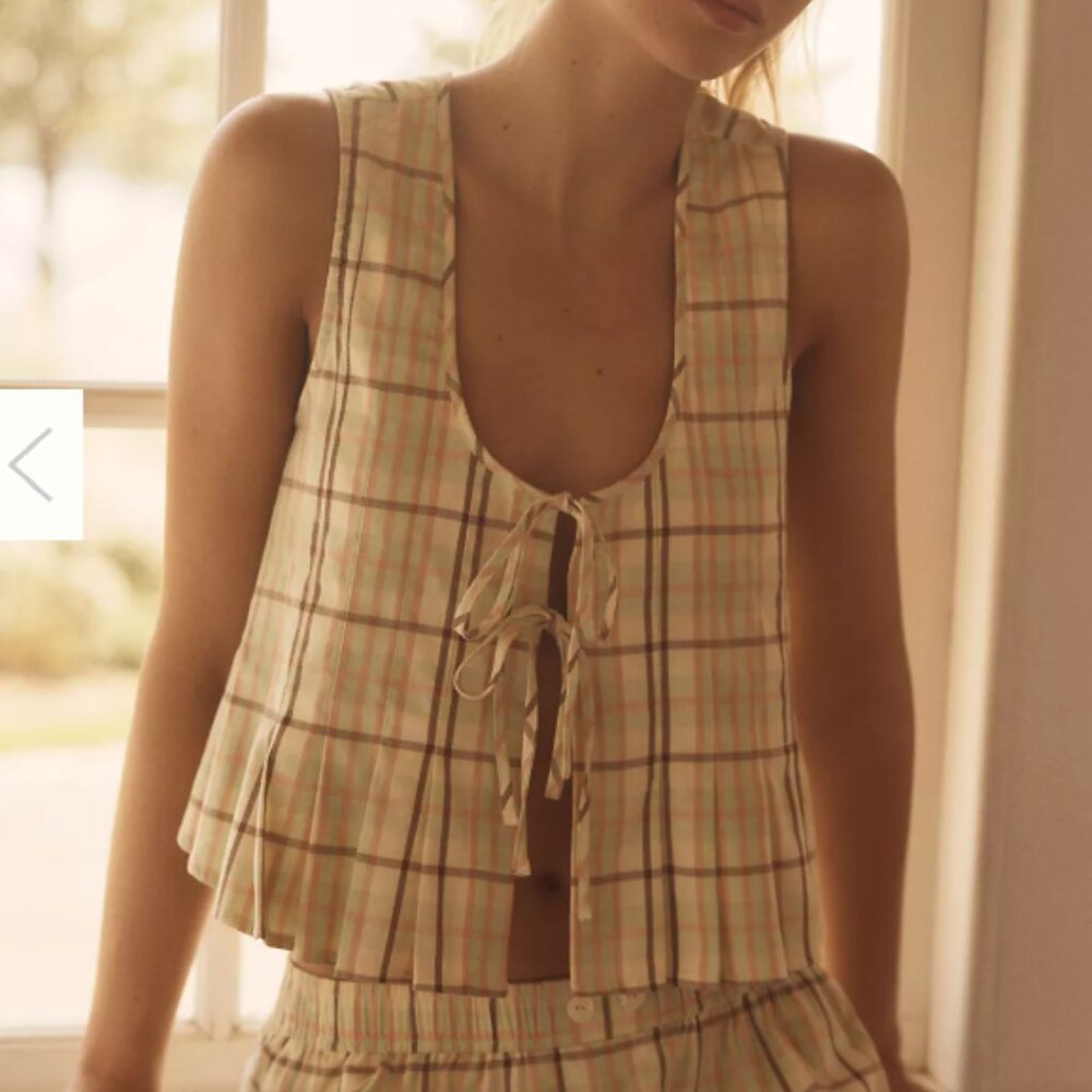 NWT ANTHROPOLOGIE TIE FRONT BLOUSE XL
